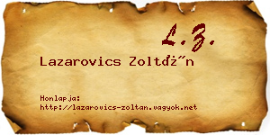Lazarovics Zoltán névjegykártya