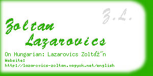 zoltan lazarovics business card